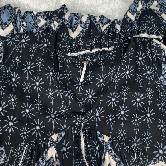 Free People | Down By The Bay Dress in Black Print - Picture 6 of 9